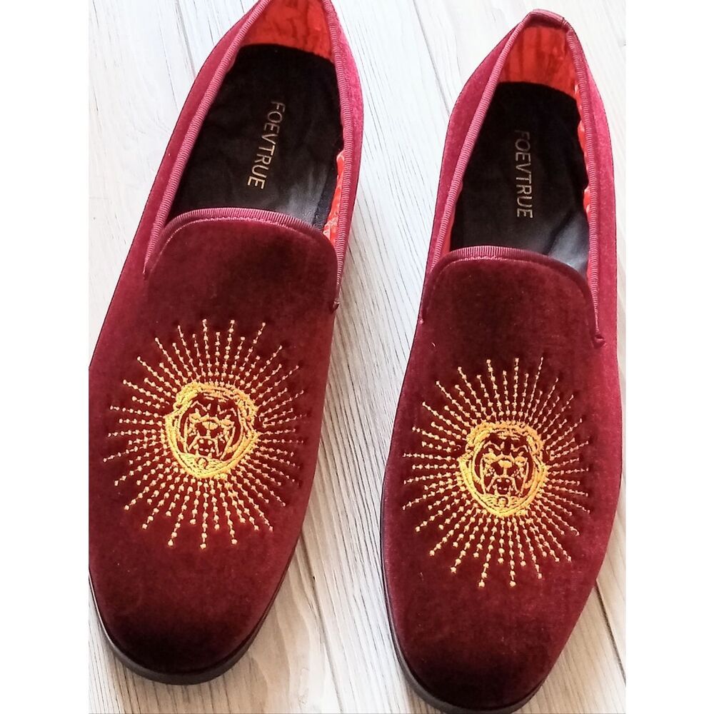 (R-4619) FOEVTRUE Mens Dress Loafers Velvet Wedding Party Prom Shoes Sz 48 (15)